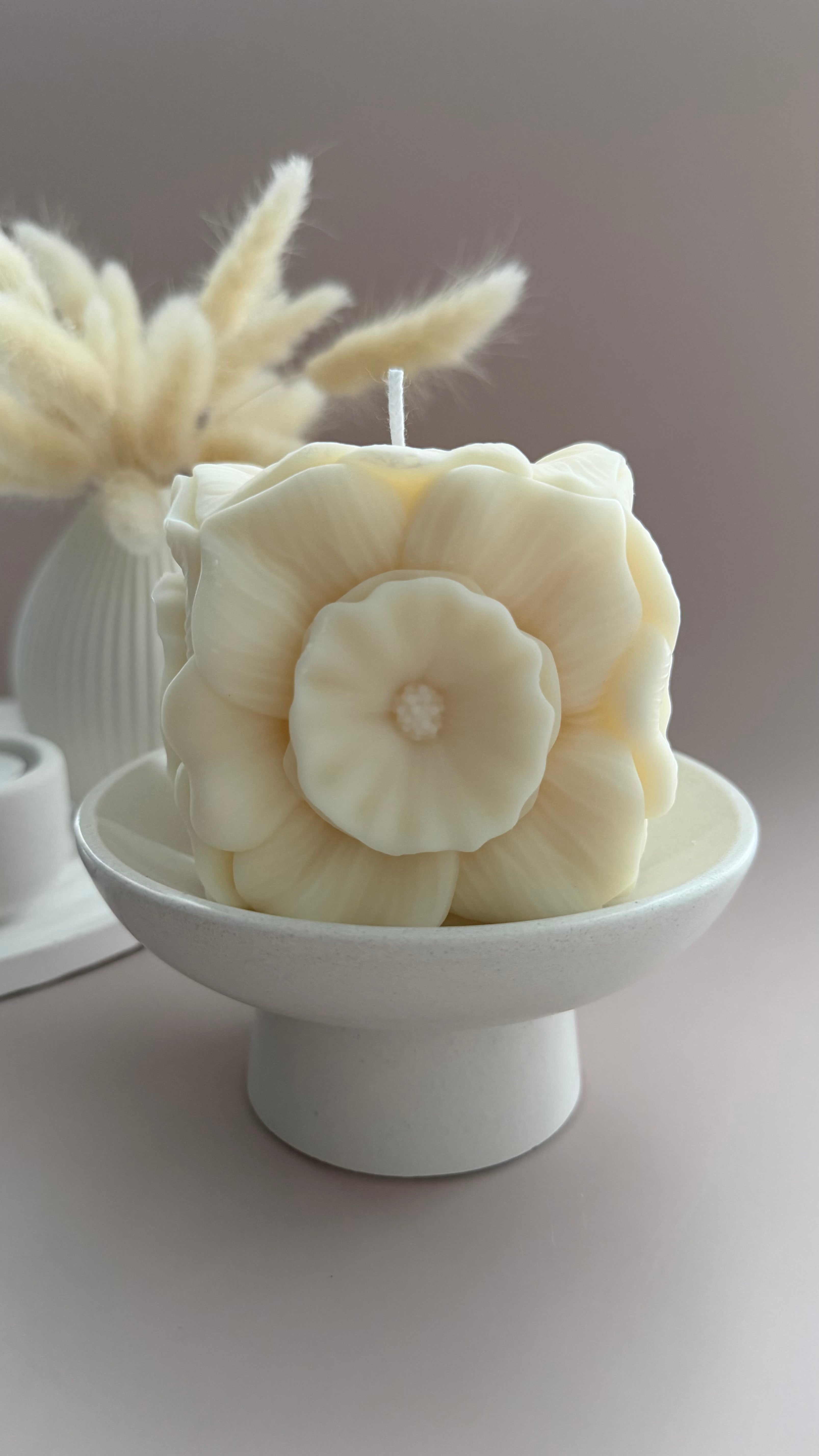 Blütenwürfel-Kerze