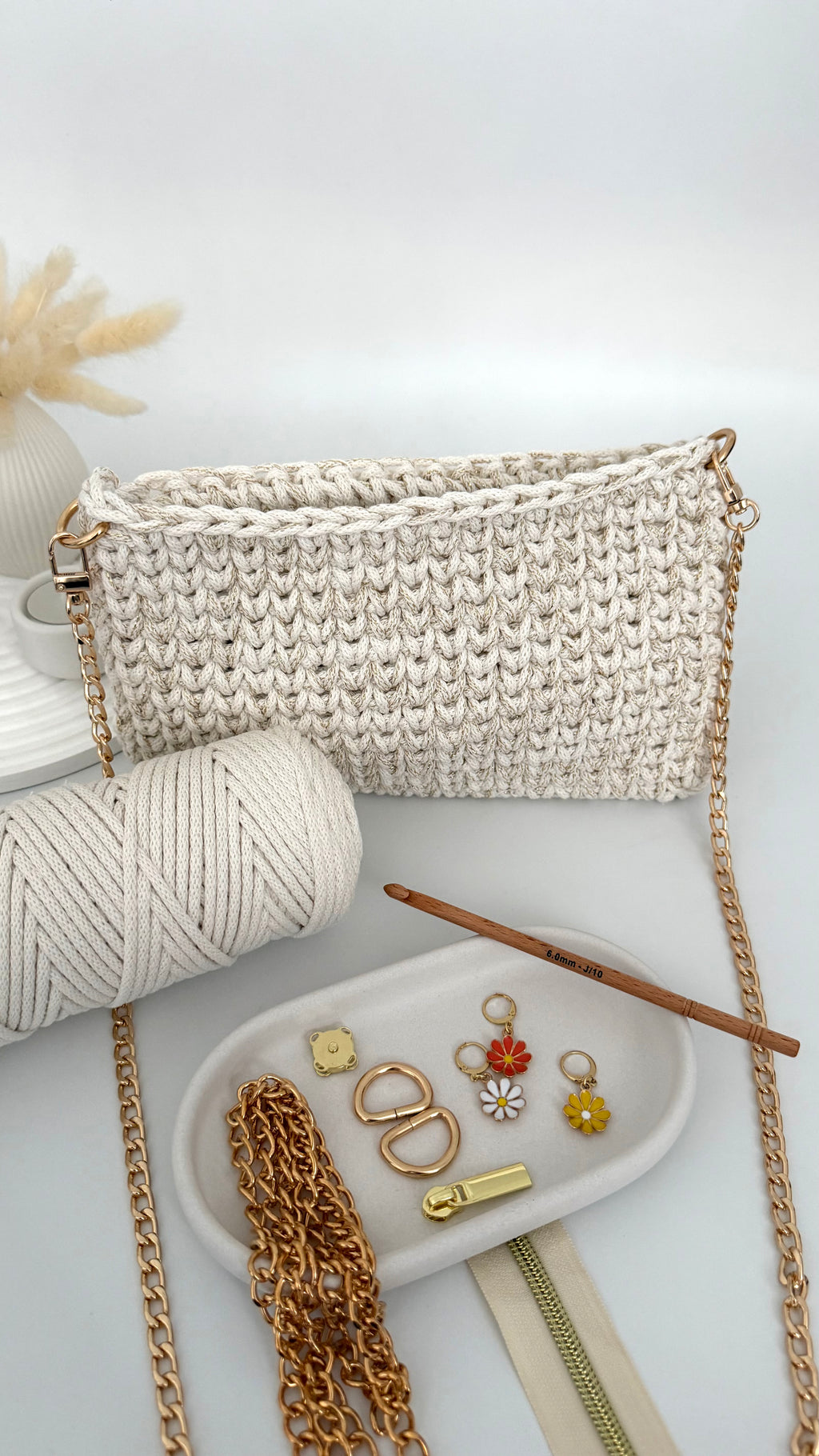 DIY-Set kleine Schultertasche mit V-Muster