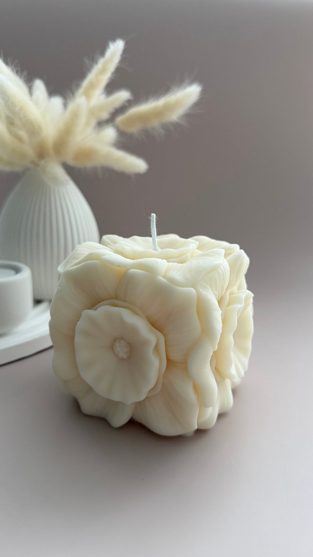 Blütenwürfel-Kerze