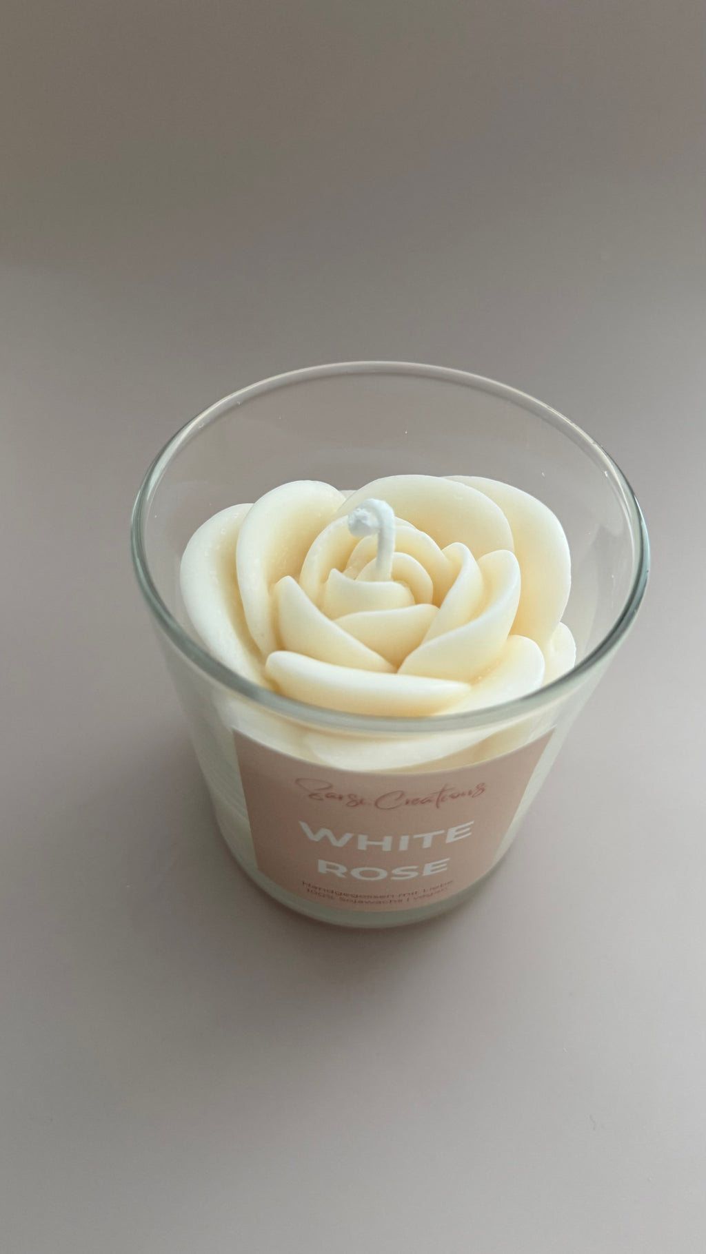 Kerze im Glas - White Rose