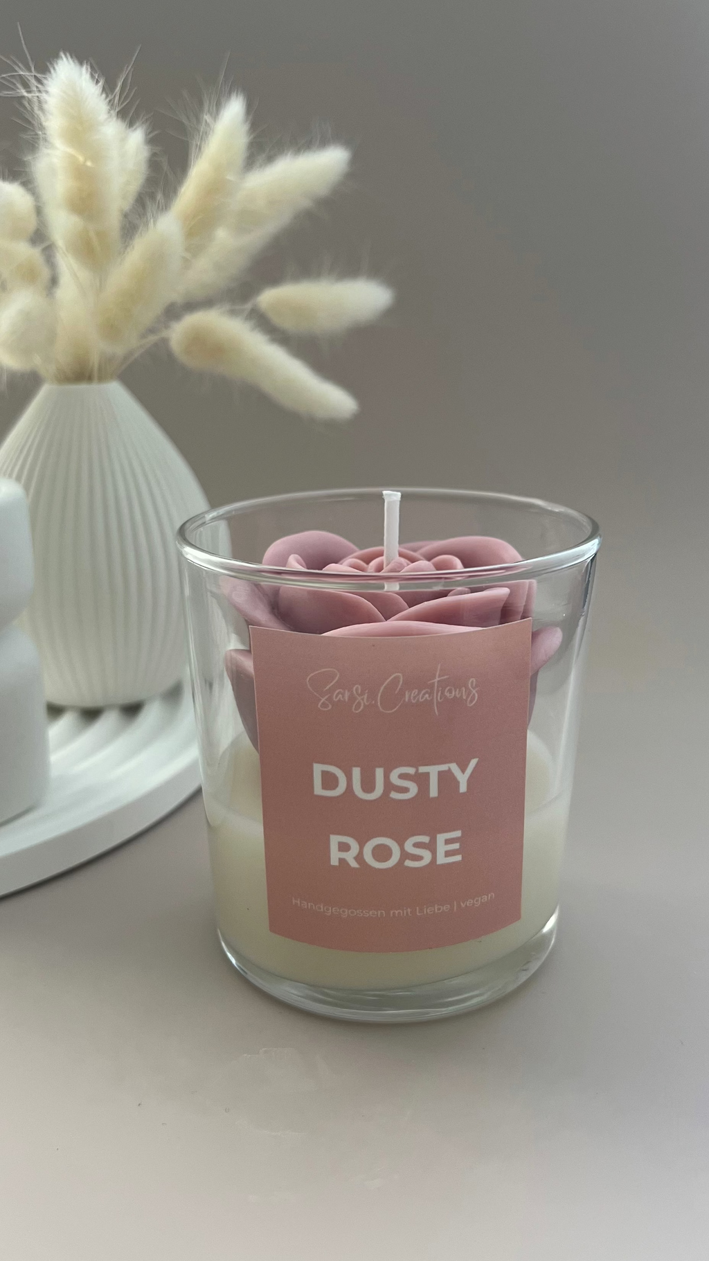 Kerze im Glas - Dusty Rose