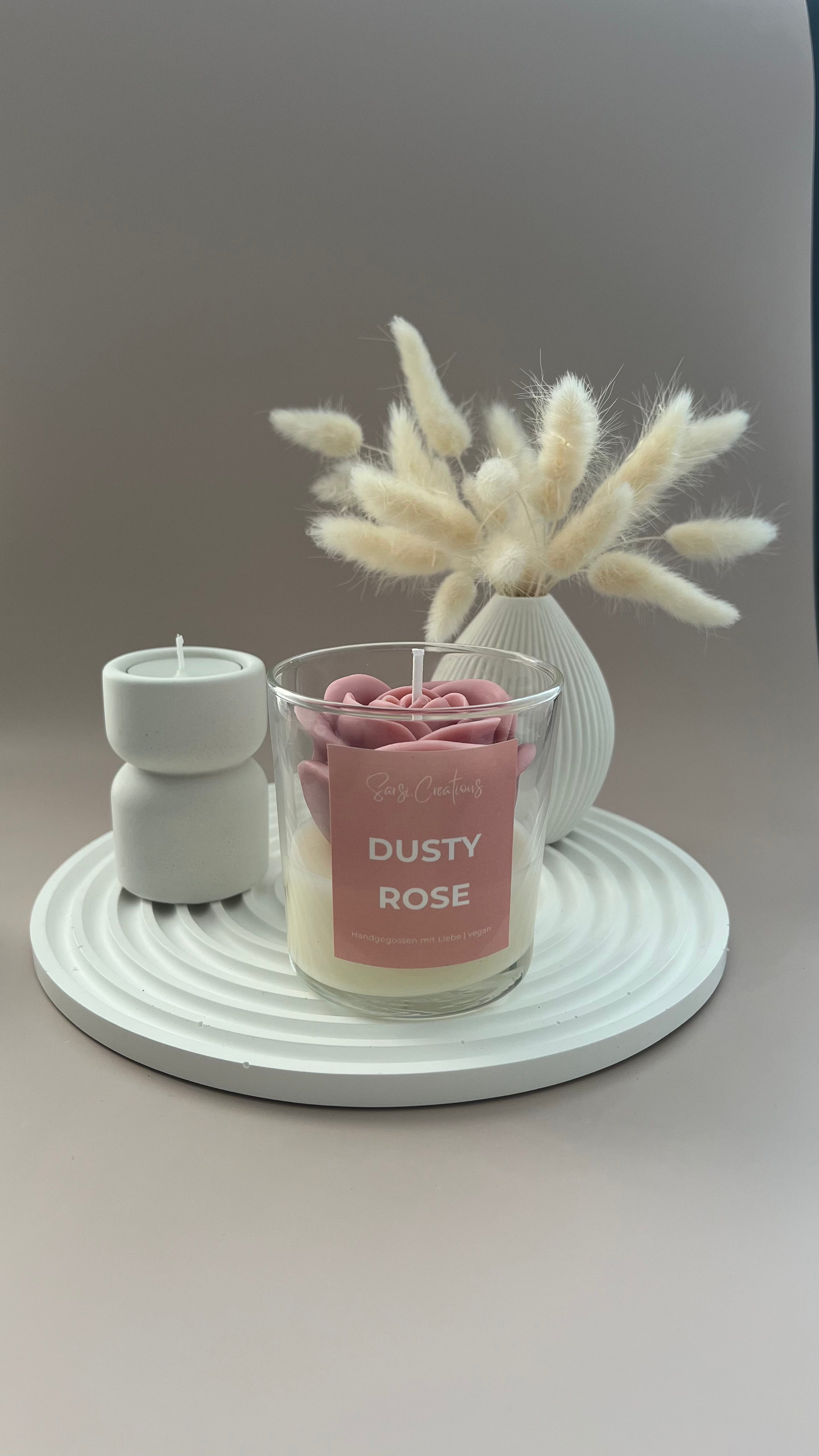 Kerze im Glas - Dusty Rose